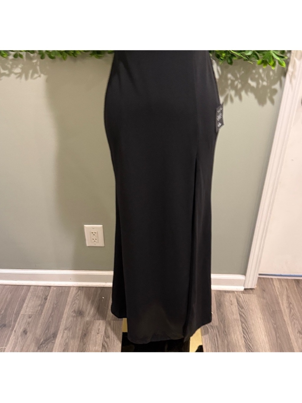 NWT- Keep It Interesting Black Asymmetrical Cutout Halter Dress - Picture 6 of 13